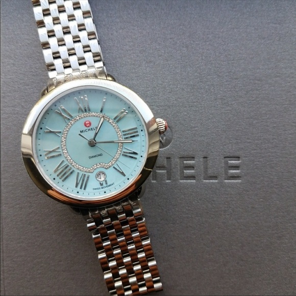 Michele Jewelry - Michele Serein 16 Blue Diamond Ladies Watch